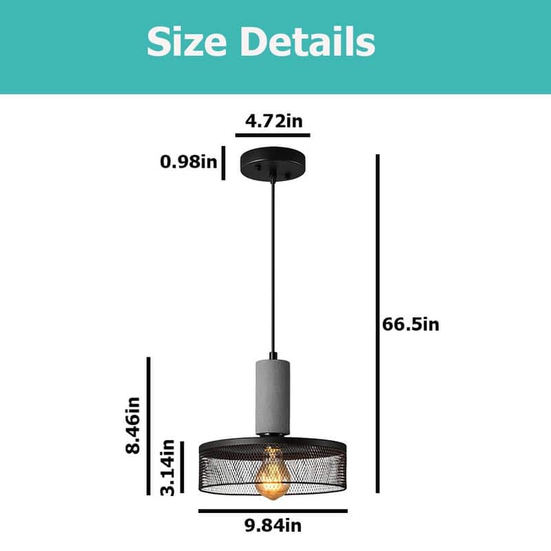 Modern kitchen light fixture black pendant lights concrete, metal island lights