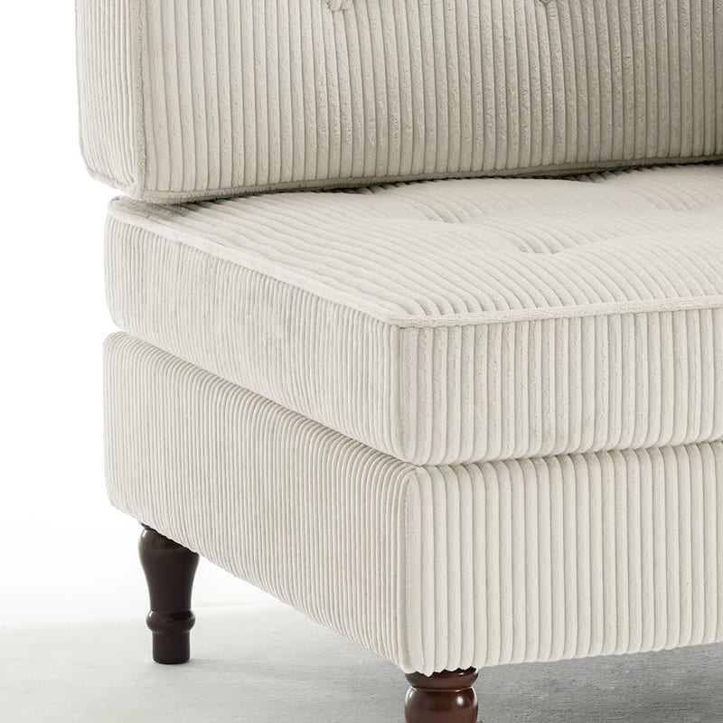 32.57" W Upholstered Corduroy Corner Accent Chair