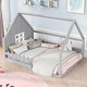 preview thumbnail 7 of 8, Wood House Bed with Window and Fence