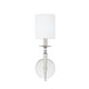 preview thumbnail 7 of 5, Abbie 1-light 5-inch Wall Sconce w/ White Fabric Shade