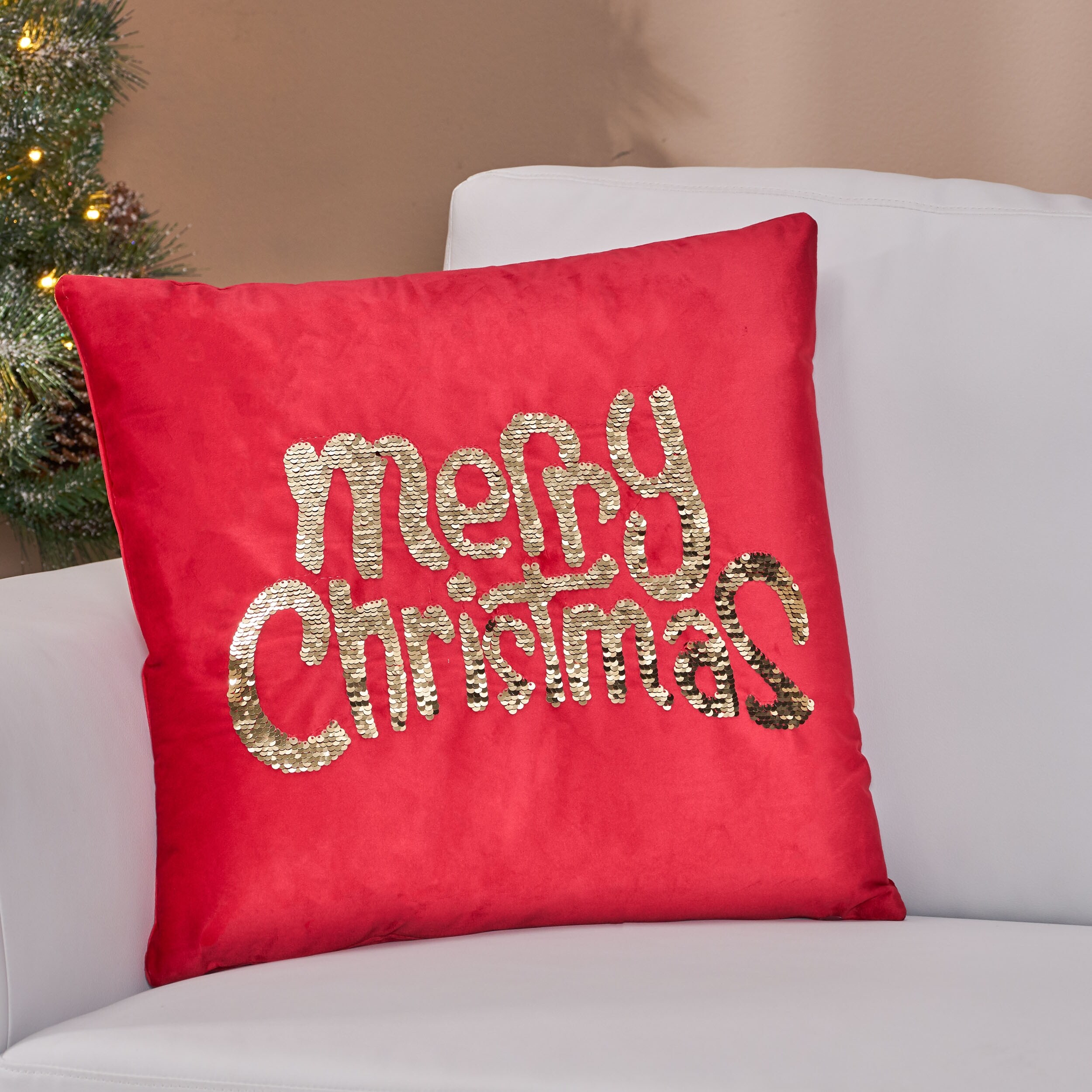 Velvet Christmas Throw Pillows Bed Bath Beyond
