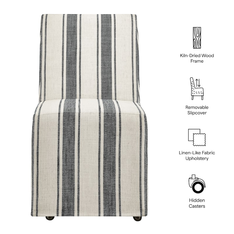 Tessera Striped Slipcovered Dining Side Chair