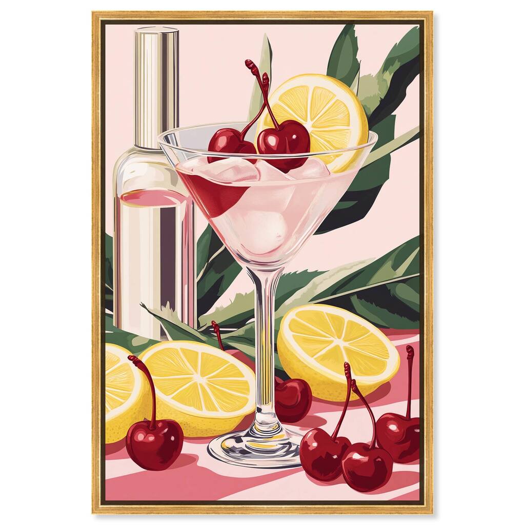 Cherry Lemon Drink Canvas by Art Remedy