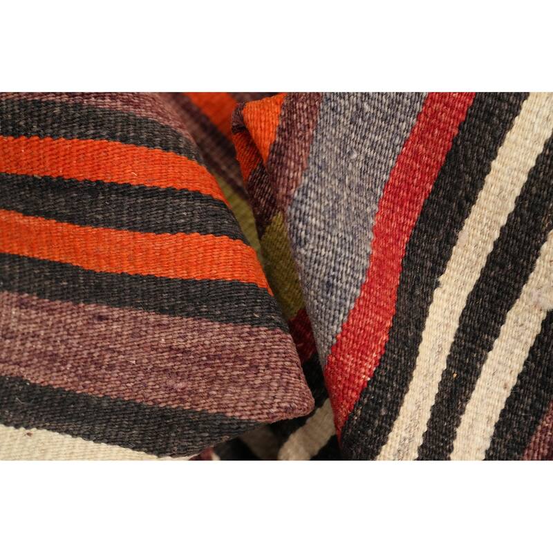 Hand Woven Oriental 100% Wool Carpet Southwestern Geometric Multi-Colored Kilim Area Rug - 10' 1'' X 5' 0''