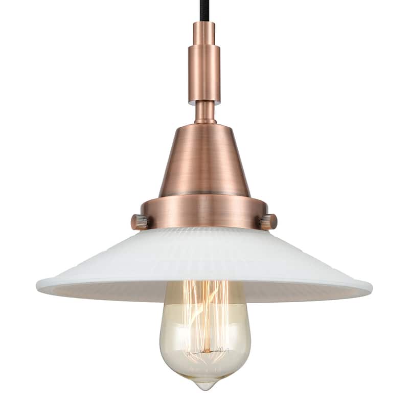 Innovations Lighting 447-1P-G1 Halophane 9" Wide Mini Pendant with - Antique Copper