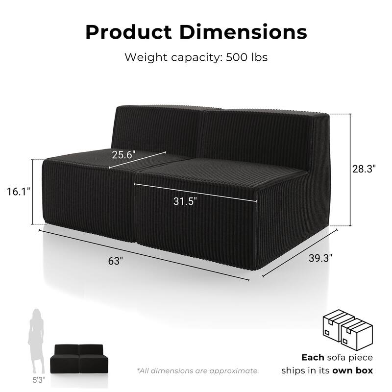 Furniture of America Navir Modern 5-Piece Chenille Foam Modular Sofa and Loveseat Set