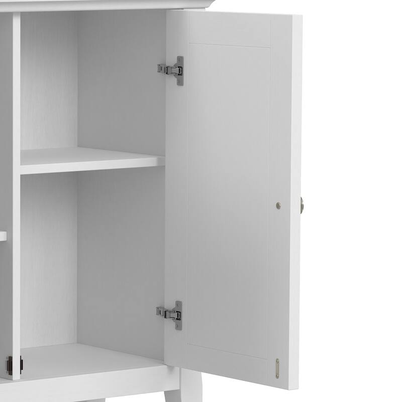 WYNDENHALL Halifax Solid Wood Transitional Low Storage Cabinet - 32"w x 14"d x 31" h