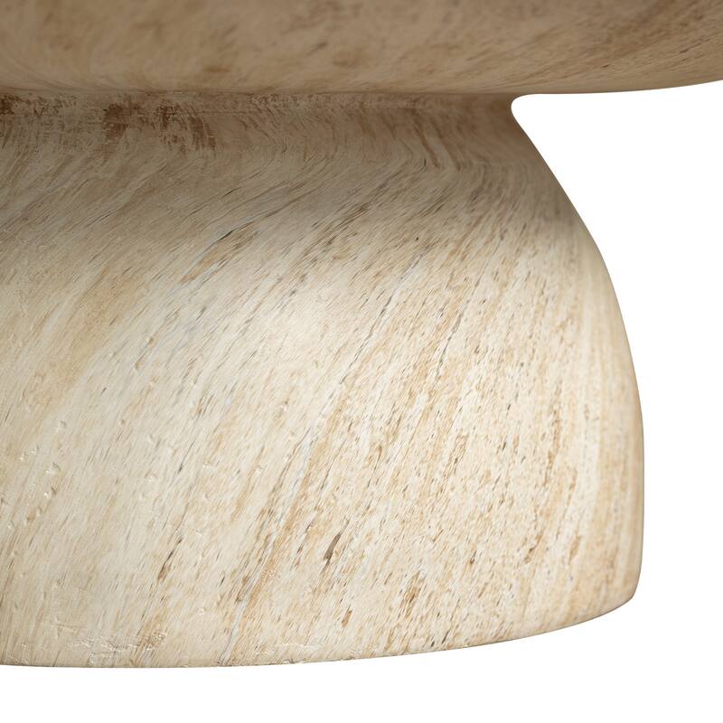 Lunexa Modern Fiberstone Coffee Table with Pedestal Design for Living Rooms, Patios, Decks or Garden