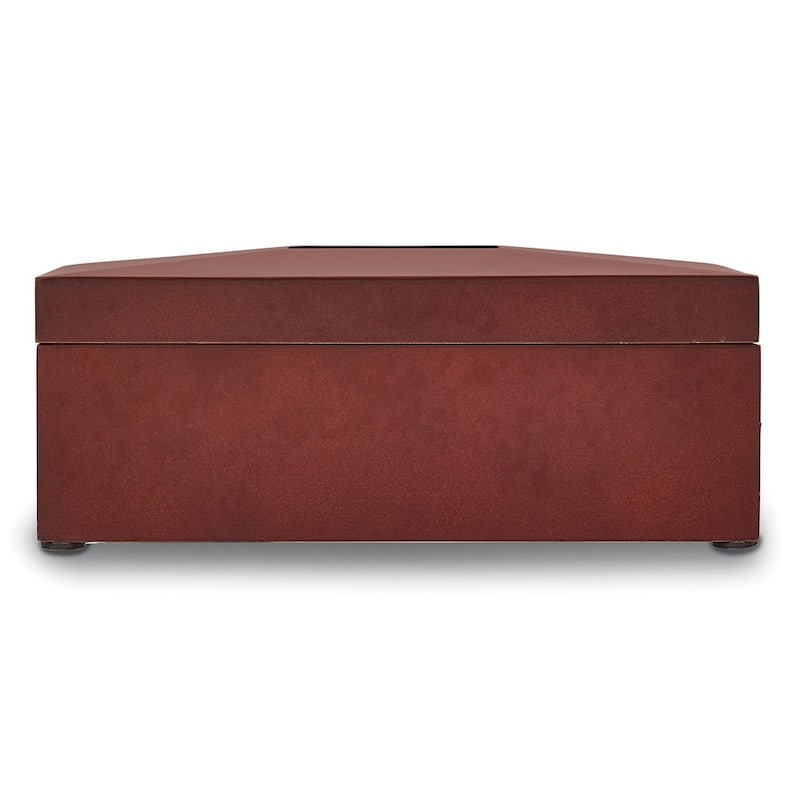 Curata Mahogany Finish with Engraving Plate Felt Lined Wooden Keepsake Chest