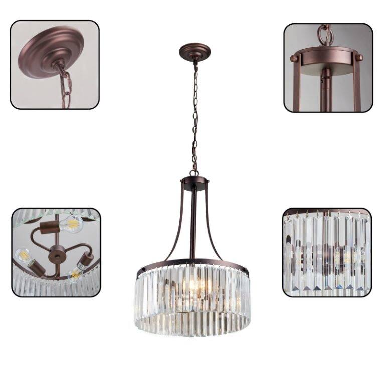 Catalina 3 Light Crystal Foyer Chandelier Pendant Light