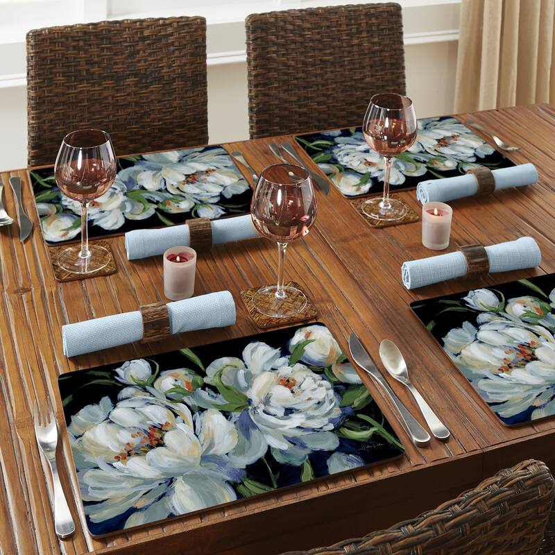 Hardboard Placemat, Peony Season, Set of 2, Made in the USA