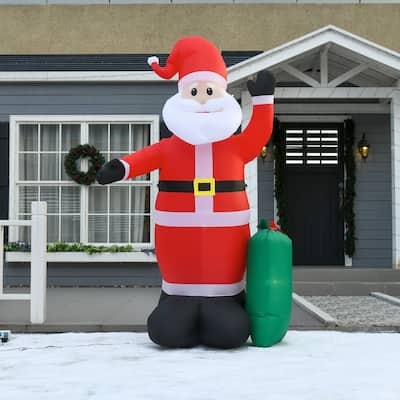 HOMCOM 8' Santa Inflatable Christmas Decoration with Gifts