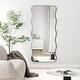 preview thumbnail 8 of 8, Sleek Curved Full-Length Floor Mirror Black