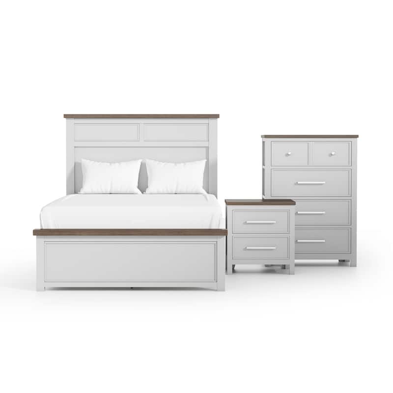 Furniture of America Althea Modern Farmhouse 3-Piece Wood Kids Panel Bedroom Set