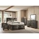 preview thumbnail 5 of 40, Furniture of America Brent 6-Piece Wood Platform Bedroom Set with Drawers and Bookcase Headboard Grey - King
