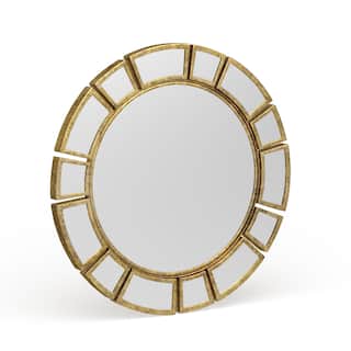 SAFAVIEH Deco Antique Gold Sunburst 30-inch Round Decorative Mirror - 30" x 0.5" x 30"
