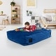 preview thumbnail 9 of 12, 57 x 57 Inch Crash Pad Sensory Mat with Foam Blocks and Washable Velvet Cover - 57" x 57" x 13" (L x W x H) Blue