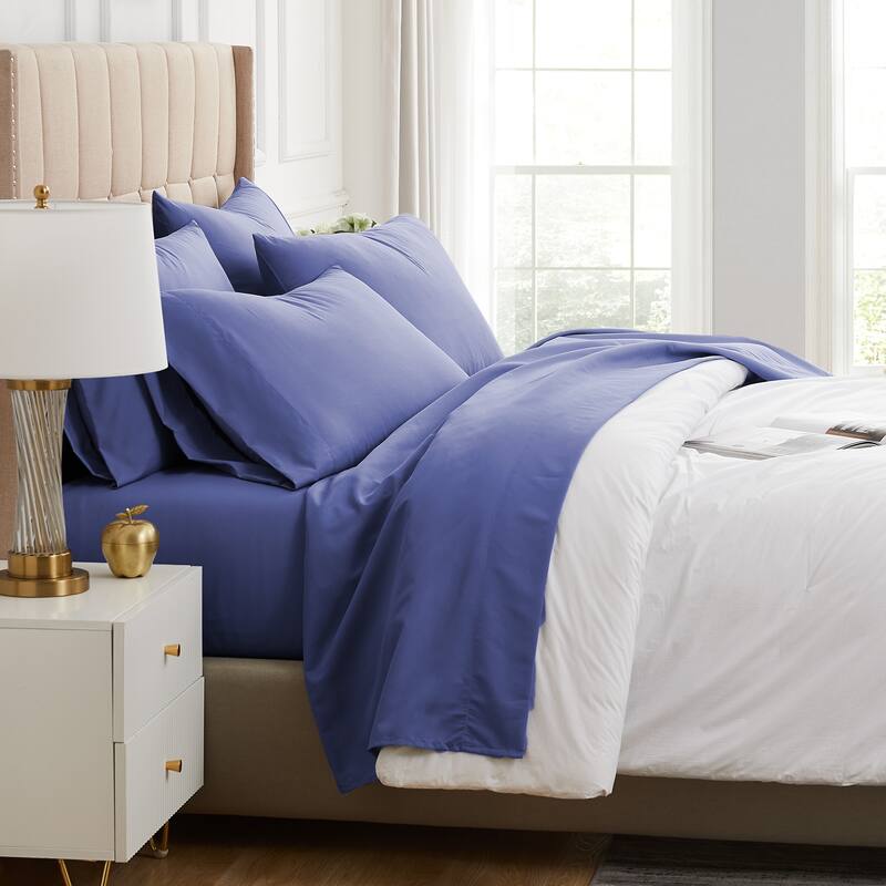 Vilano Comfort Deep Pocket Ultra-Soft 6-piece Bed Sheet Set - Denim Blue - California King