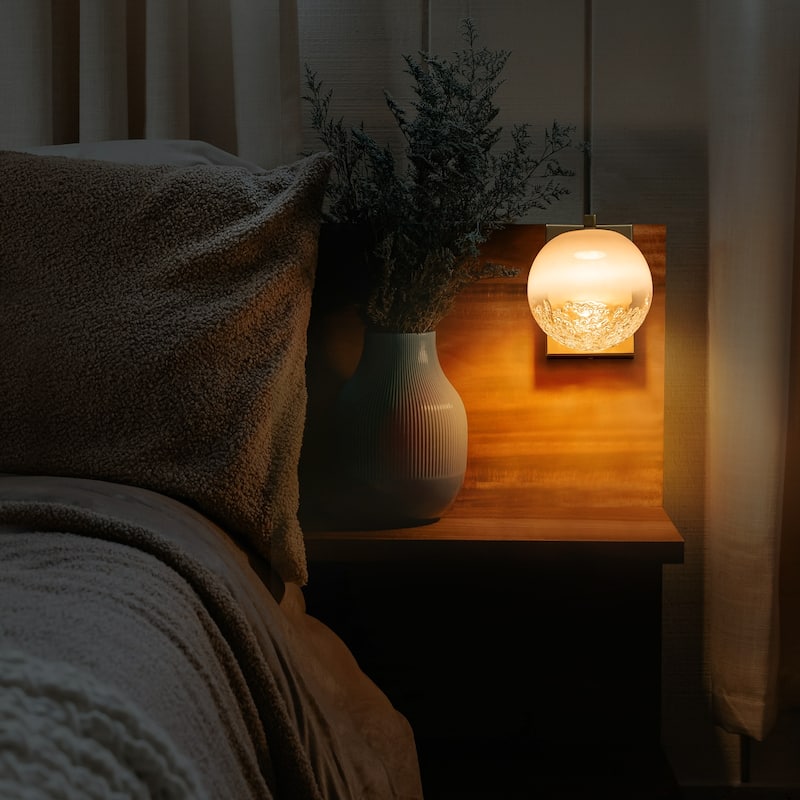 LED Wall Light with Clear-to-White Glass Globe Shade Dual Mount