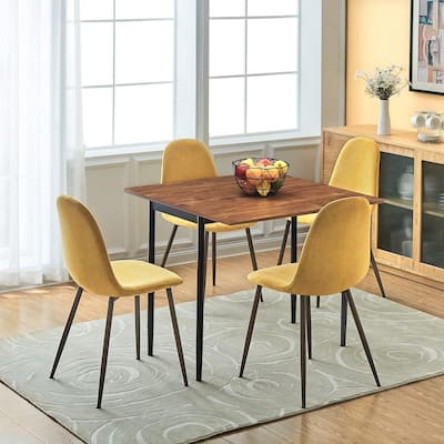 HomyLin Dining Chair Set of 4 Upholstered Fabric Low Back Armless