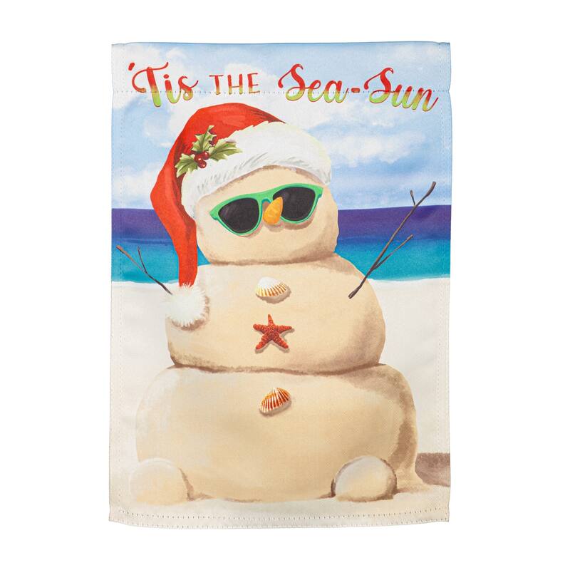 12.5 in. x 18 in. Sand Snowman Suede Garden Flag