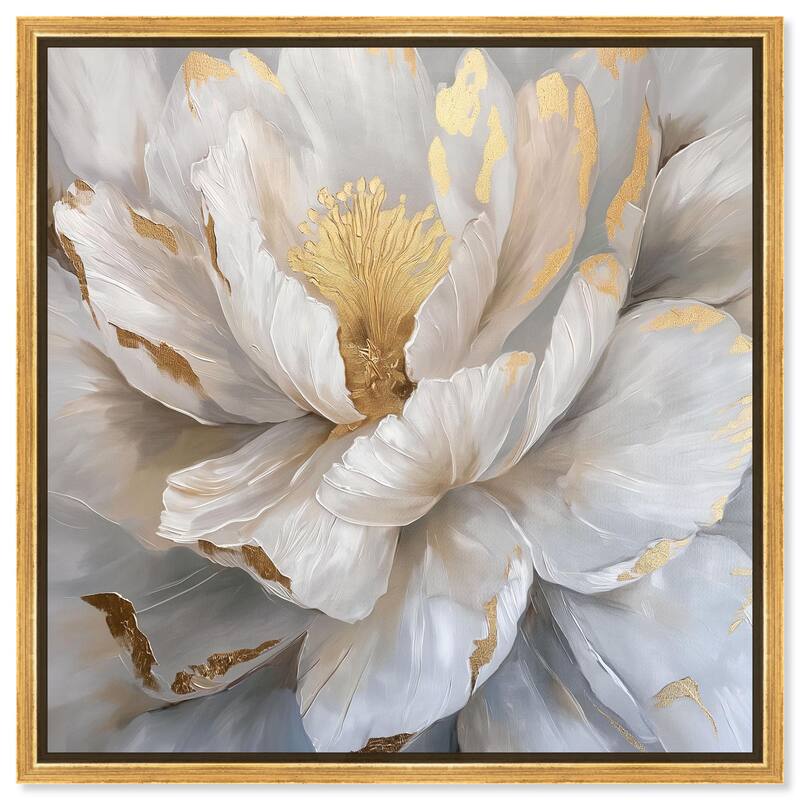 Golden Veins of Grace Canvas by Art Remedy - Gold - 40" x 40"