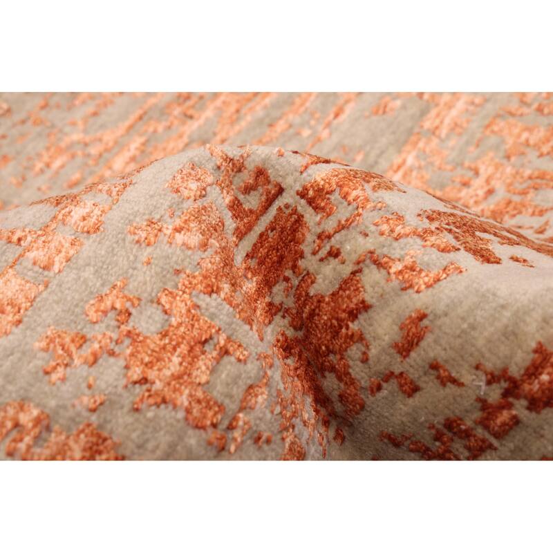 ECARPETGALLERY Hand-knotted Legacy Copper Silk, Wool Rug - 2'5 x 10'0