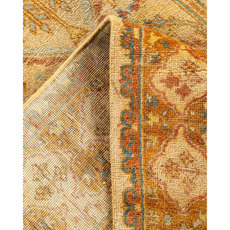 Overton Hand Knotted Wool Vintage Inspired Traditional Ottoman Ivory Area Rug - 3' 2" x 5' 3"