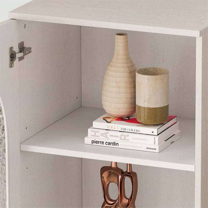 62.99 Inch Tall Storage Cabinet with Tempered Glass Door,Two Drawers,and Adjustable Shelf for Versatile Home Organization