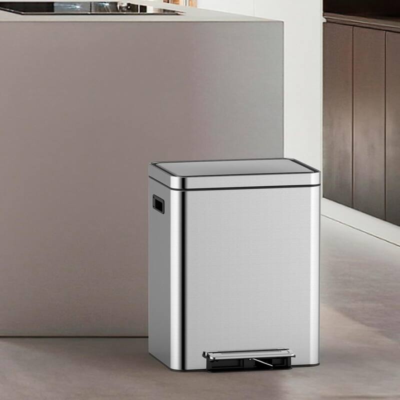 Double Compartment Classified Garbage Can