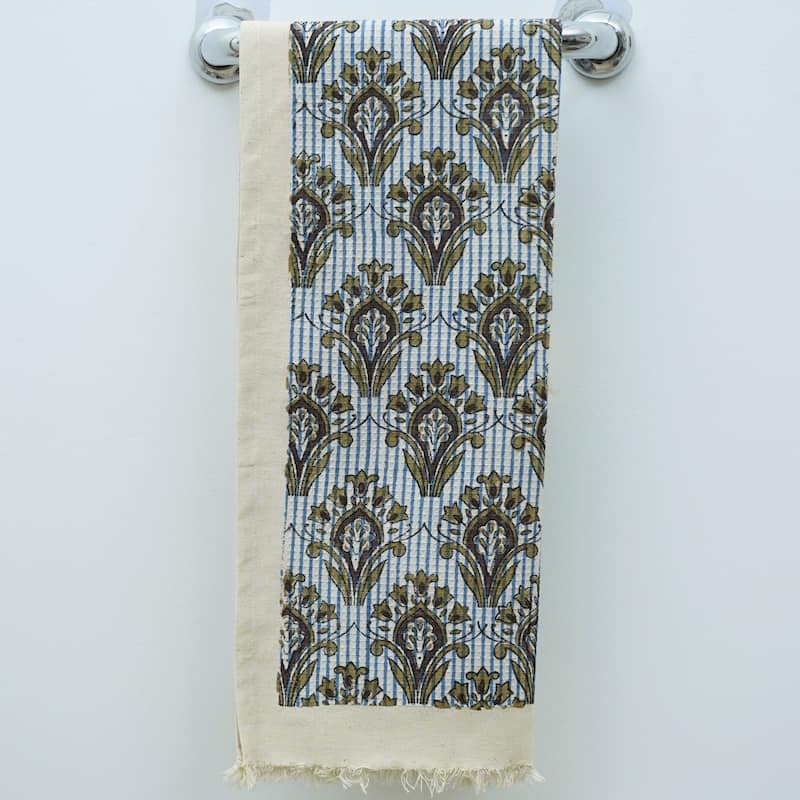 Fabdivine Handmade Floral Block Print Kitchen or Bath Room Hand Towels Home or Office Accent