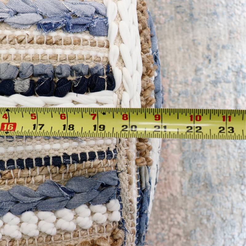 Pasargad Home Grandcanyon Cotton Pouf Ottoman, Multicolor