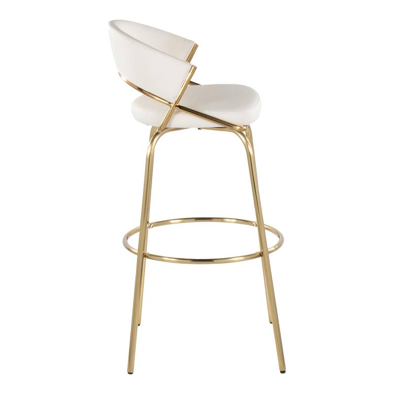 Silver Orchid Tatyana 30" Fixed-Height Bar Stool with Metal Legs (Set of 2)