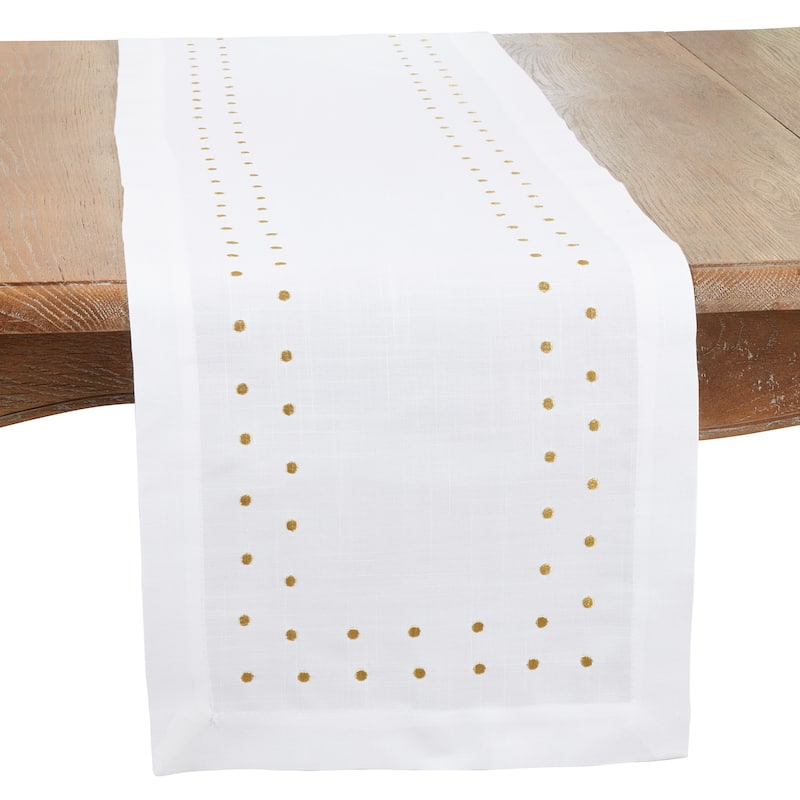 Classic Polka Dot Table Runner - 16"x72" - Gold