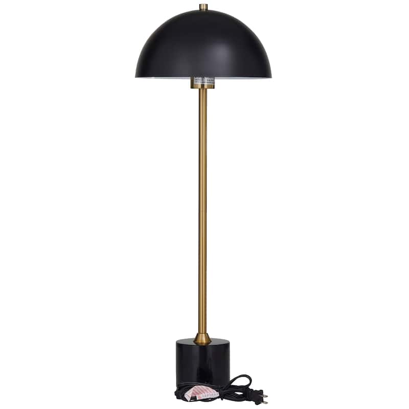 Metal Umbrella Style Table Lamp with Marble Base - 10"W x 10"L x 28"H