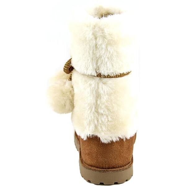 Shop Olive Edie Fuzzie Youth Round Toe Canvas Tan Winter Boot