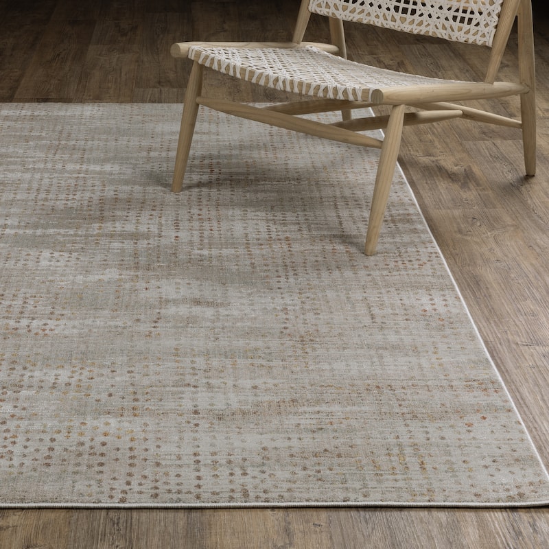 Melody Distressed Abstract Grey/ Gold Area Rug