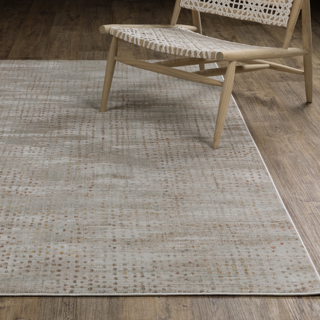 Melody Distressed Abstract Grey/ Gold Area Rug