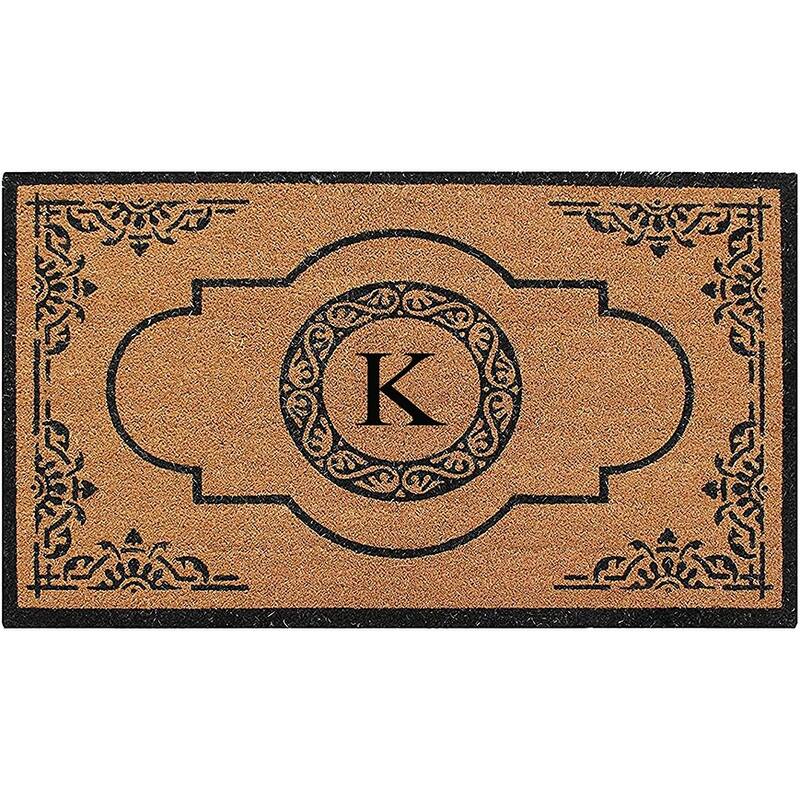 A1HC Abrilina Hand Crafted Heavy Duty Outdoor Monogram Doormat 36"X72" - K