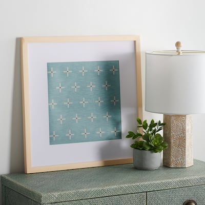 SAFAVIEH Kailash 18-inch Sage/Ivory Framed Textile Wall Art