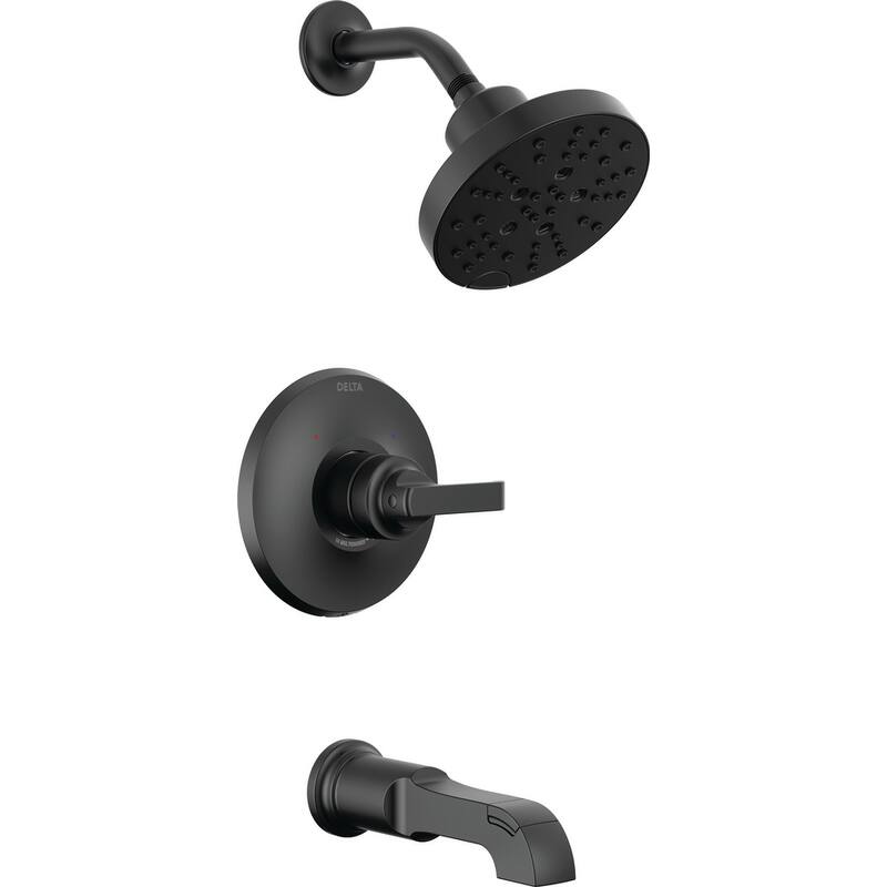 Delta T14489 Tetra Monitor 14 Series Tub and Shower Trim Package with - Matte Black