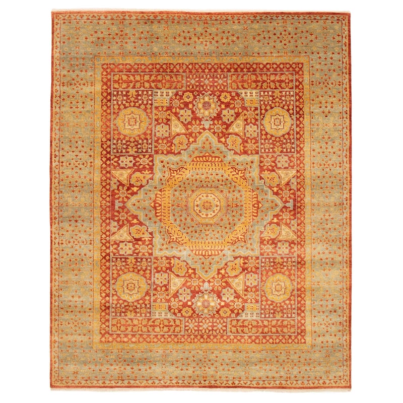 ECARPETGALLERY Hand-knotted Mamluk Dark Copper Wool Rug - 7'8 x 9'8 - Dark Copper - 7'8 x 9'8