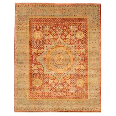 ECARPETGALLERY Hand-knotted Mamluk Dark Copper Wool Rug - 7'8 x 9'8