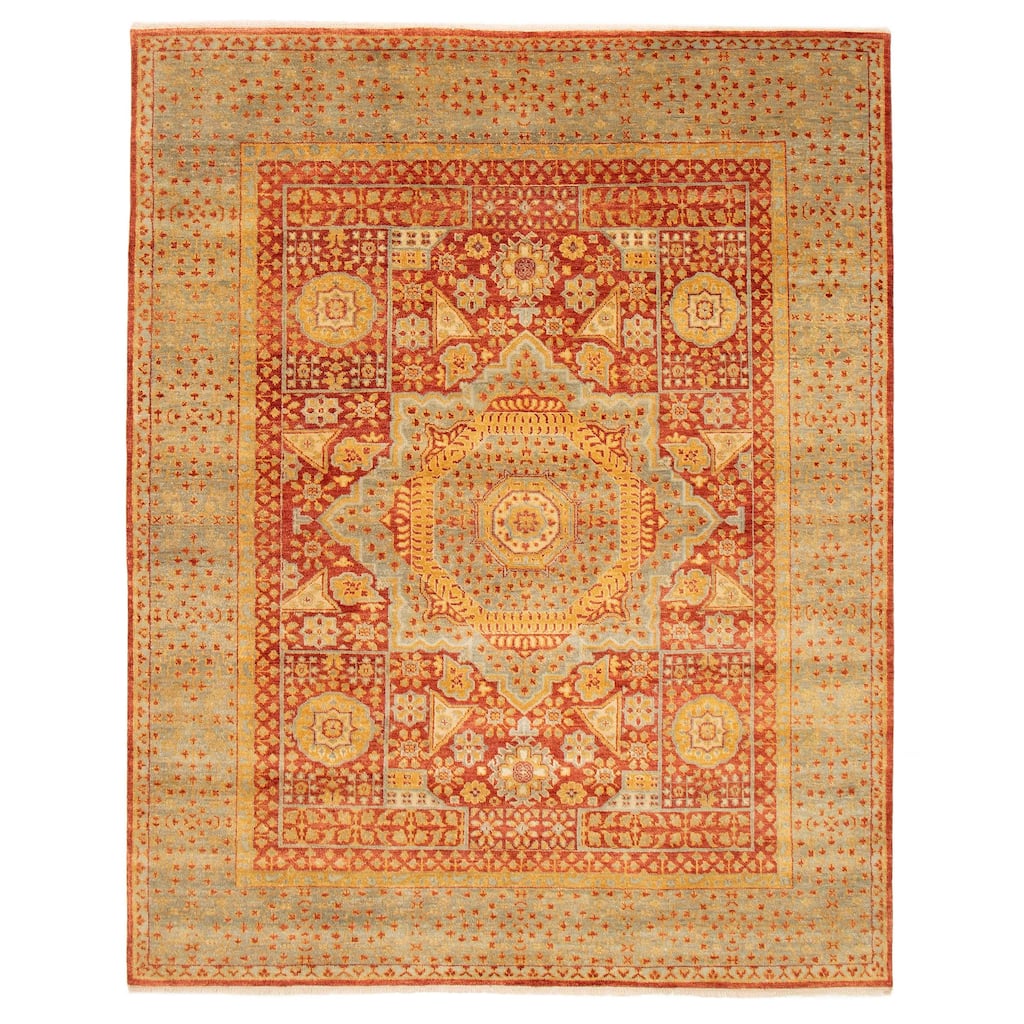 ECARPETGALLERY Hand-knotted Mamluk Dark Copper Wool Rug - 7'8 x 9'8