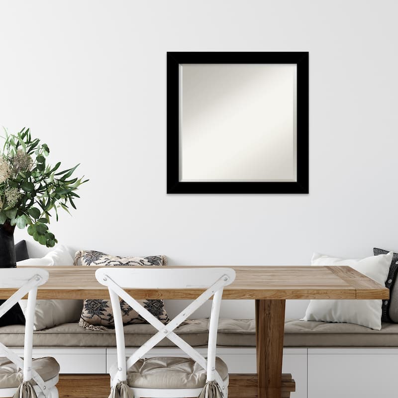 Brushed Beveled Framed Wall Mirror - Brushed Black