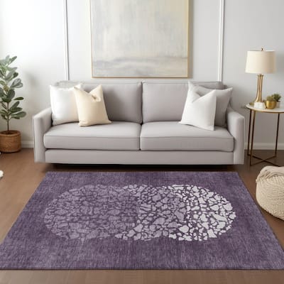 Machine Washable Indoor/ Outdoor Chantille Modern Mosaic Rug