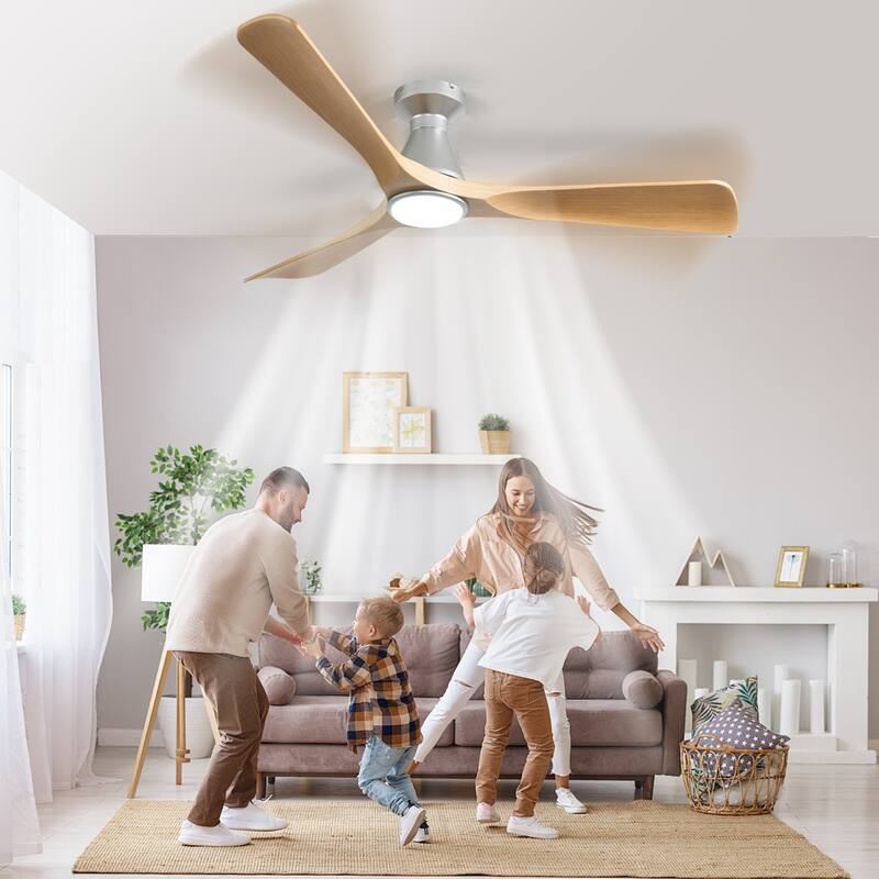 Ceiling Fans with Lights and APP: Flush Mount Low Profile Ceiling Fan for Bedroom - Dimmable Indoor Outdoor Fan