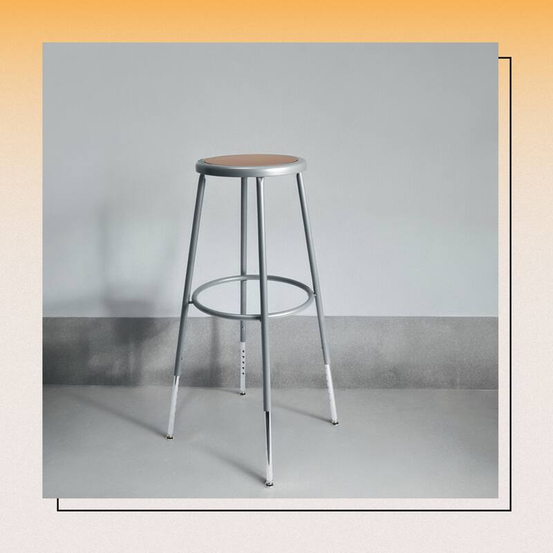Hampden Furnishings Felix Collection Height Adjustable Steel Stool, AssemblyReady