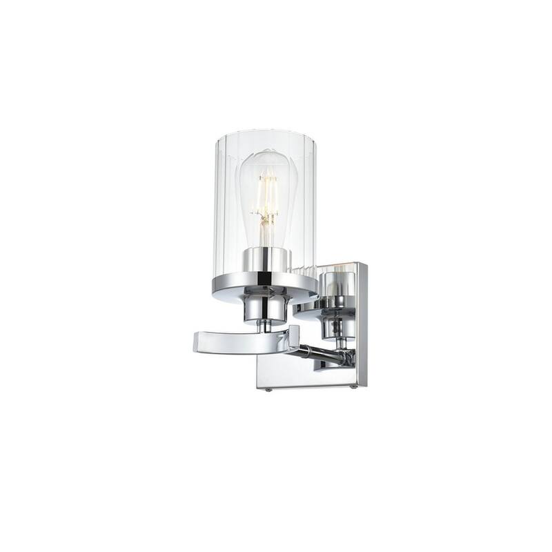 Silvia 1 Light Black and Clear Bath Sconce