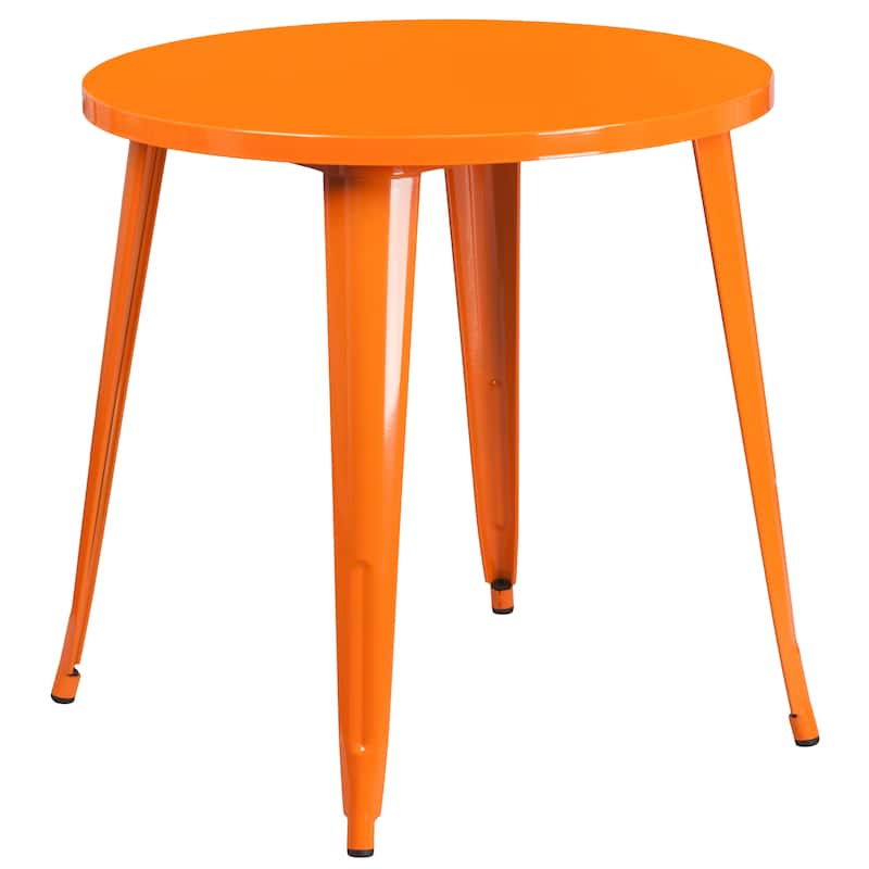 30'-inch Round Metal Indoor-Outdoor Table Set